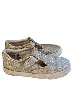 Cupcakes Cashmere Gold Glitter Mary Janes Hook n Loop Closure Girls size 10